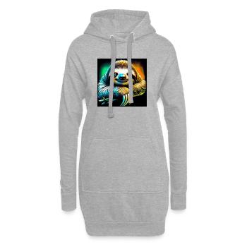 paresse - Sweat-shirt à capuche long Femme - gris chiné - Devant