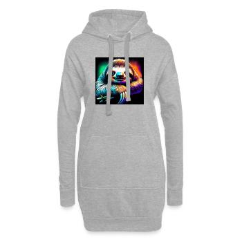 paresse - Sweat-shirt à capuche long Femme - gris chiné - Devant