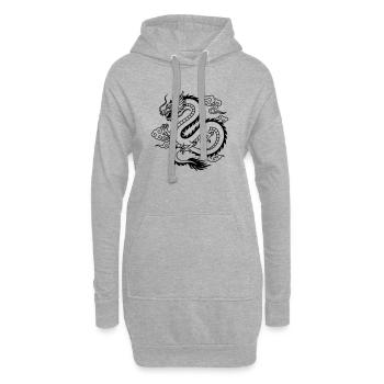 Chinesischer Drache - Hoodie-Kleid - Grau meliert - Vorne