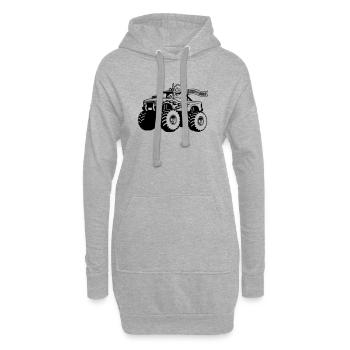 monster truck monster - Hoodie Dress - heather grey - Front