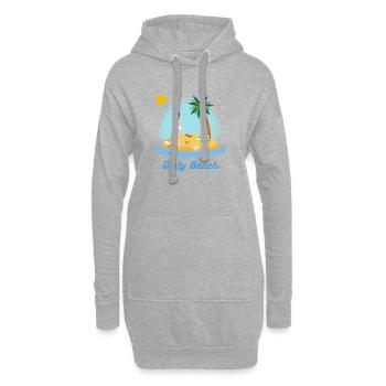 Schmutziger Strand - Hoodie-Kleid - Grau meliert - Vorne