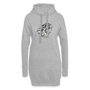 Étincelle Caille - Fée - Sweat-shirt à capuche long Femme - gris chiné - Devant