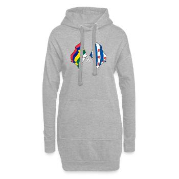 Terschelling & Friesland kreuzte Flaggen - Hoodie-Kleid - Grau meliert - Vorne