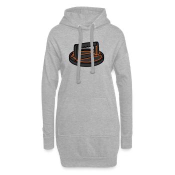 Burgerpresse Smashburger Grillen Foodtruck - Hoodie-Kleid - Grau meliert - Vorne
