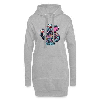 Été de la bande dessinée Elephant - Sweat-shirt à capuche long Femme - gris chiné - Devant