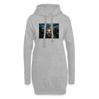 Clown-Verrückter - Hoodie-Kleid - Grau meliert - Vorne
