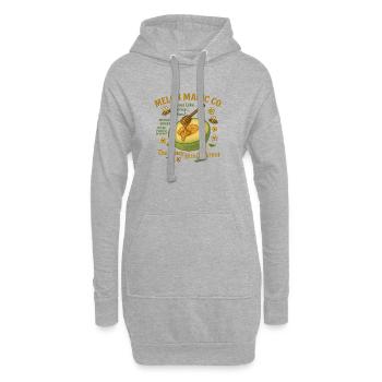 Illustration magique Melon Honey - Sweat-shirt à capuche long Femme - gris chiné - Devant
