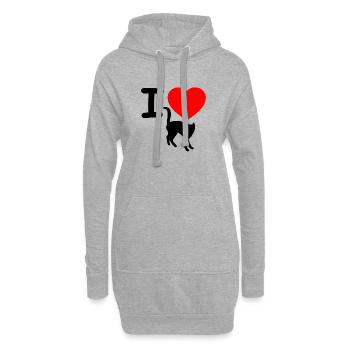 félin - Sweat-shirt à capuche long Femme - gris chiné - Devant