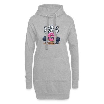 Donut Give Up Gym Fitness Spruch Workout Training - Hoodie-Kleid - Grau meliert - Vorne
