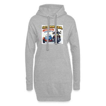Seitenwagen, mein liebstes Anhängsel - Hoodie-Kleid - Grau meliert - Vorne