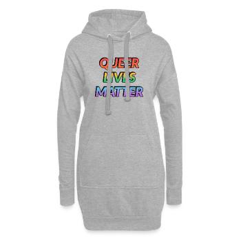 Queer Lives Matter Regenbogen - Hoodie-Kleid - Grau meliert - Vorne