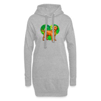 Kubistischer Labrador Retriever Geometrisches Herz-Haustierkunst - Hoodie-Kleid - Grau meliert - Vorne