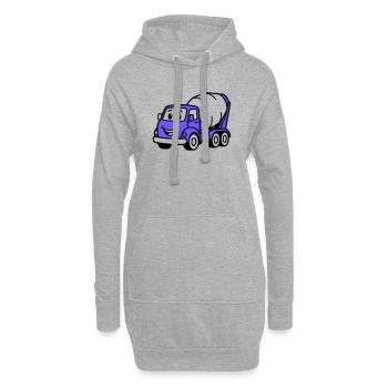 Bauwagen-Kids - Hoodie-Kleid - Grau meliert - Vorne