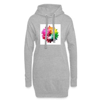 Regenbogen Blüte Explosion - Hoodie-Kleid - Grau meliert - Vorne