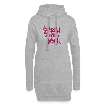 Berlin liebt dich Graffiti-Style - Hoodie-Kleid - Grau meliert - Vorne