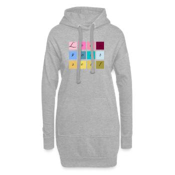 Aimez-vous en lettres pastel - Sweat-shirt à capuche long Femme - gris chiné - Devant