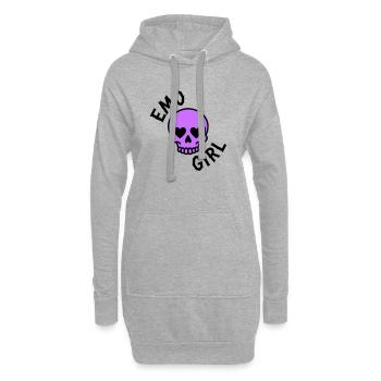 Fille emo - Sweat-shirt à capuche long Femme - gris chiné - Devant