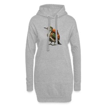 Vintage Explorer Grünspecht - Hoodie-Kleid - Grau meliert - Vorne