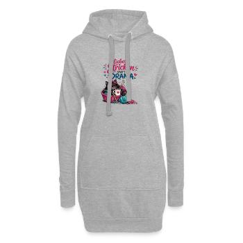 Lieber Stricken statt Drama - Hoodie-Kleid - Grau meliert - Vorne