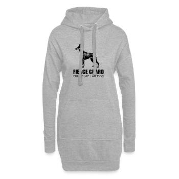 Dobie Silhouette - Fierce Guard linear Doberman - Hoodie-Kleid - Grau meliert - Vorne