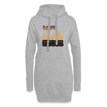 Deep House. - Hoodie-Kleid - Grau meliert - Vorne