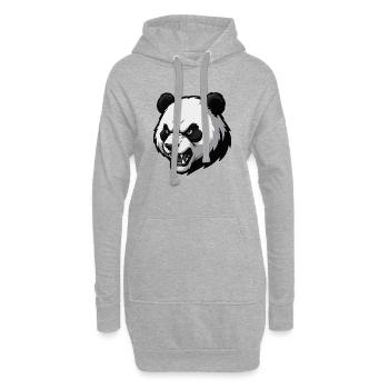 Wütender Panda Vektor-Print - Hoodie-Kleid - Grau meliert - Vorne