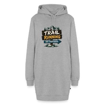Course en sentier - Courez partout - Sweat-shirt à capuche long Femme - gris chiné - Devant