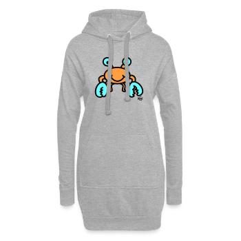 Krebs groß - Hoodie-Kleid - Grau meliert - Vorne