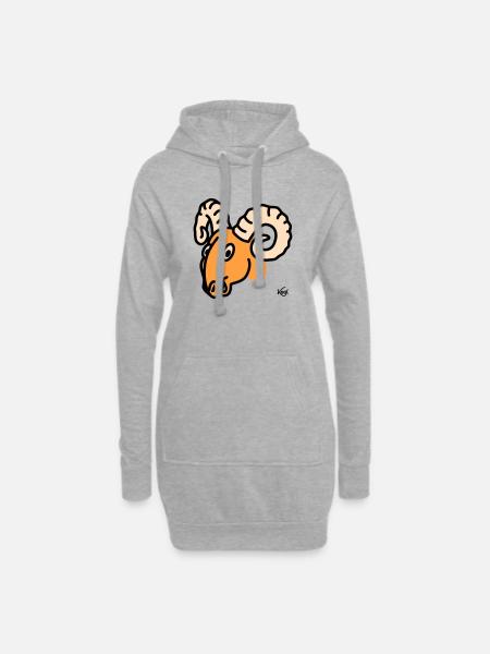 Aries large - Hoodie Dress - heather grey