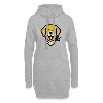 Hund Halstuch Golden Retriever Hundemama Wandern - Hoodie-Kleid - Grau meliert - Vorne