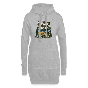 Verlassen Sie die Straße, nehmen Sie die Pfade - Hoodie-Kleid - Grau meliert - Vorne