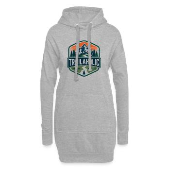 Un peu plus, moins de souci - Sweat-shirt à capuche long Femme - gris chiné - Devant