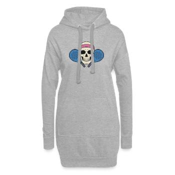 Crâne de Padel - Sweat-shirt à capuche long Femme - gris chiné - Devant