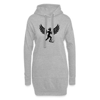 Frauenfussball Frau Fussball SIlhouette - Hoodie-Kleid - Grau meliert - Vorne