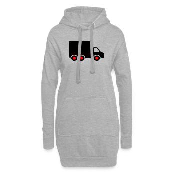 camion - Sweat-shirt à capuche long Femme - gris chiné - Devant