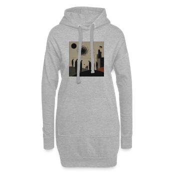Silhouettes abstraites sur l’horizon urbain - Sweat-shirt à capuche long Femme - gris chiné - Devant