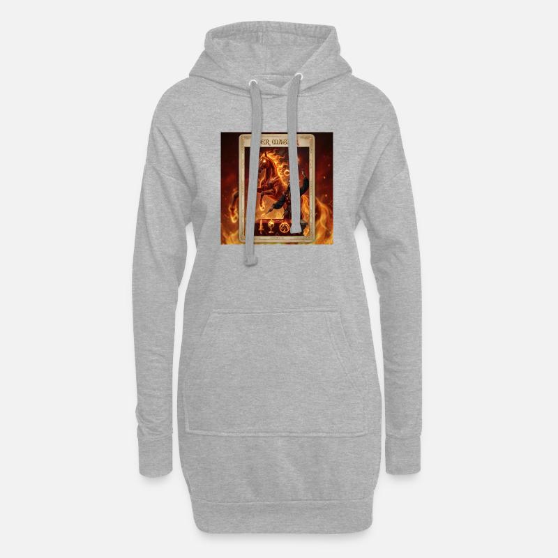 Feuriges Pferd, der Magier - Hoodie-Kleid - Grau meliert