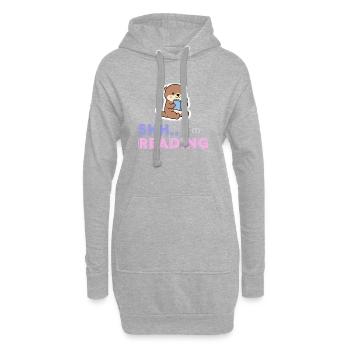 Otter beim Lesen Lesekumpel - Hoodie-Kleid - Grau meliert - Vorne
