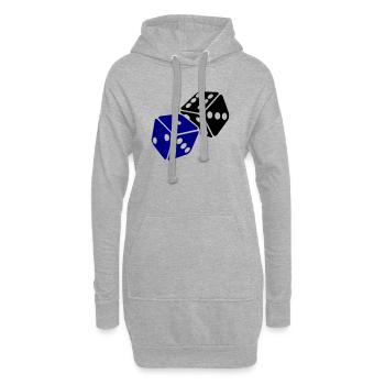 Blauer Würfel Minimal-Design - Hoodie-Kleid - Grau meliert - Vorne