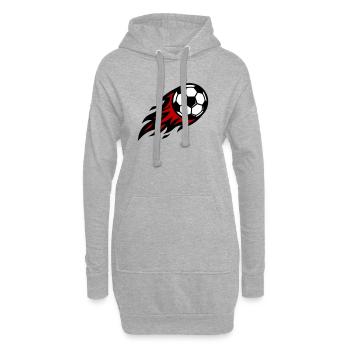 Balle de feu de football - Sweat-shirt à capuche long Femme - gris chiné - Devant