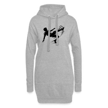 Fallrückzieher Fussball Silhouette - Hoodie-Kleid - Grau meliert - Vorne
