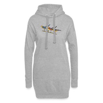 Bunte Vögel - Hoodie-Kleid - Grau meliert - Vorne