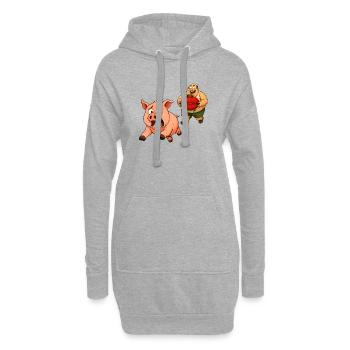 Conception de gril amusante - Sweat-shirt à capuche long Femme - gris chiné - Devant