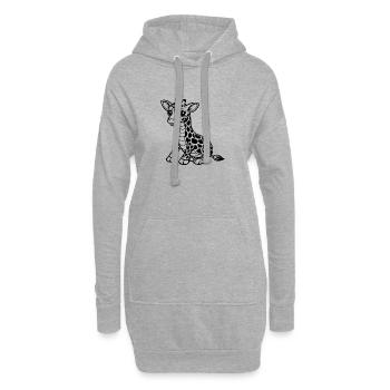 De jolies bébés girafes - Sweat-shirt à capuche long Femme - gris chiné - Devant