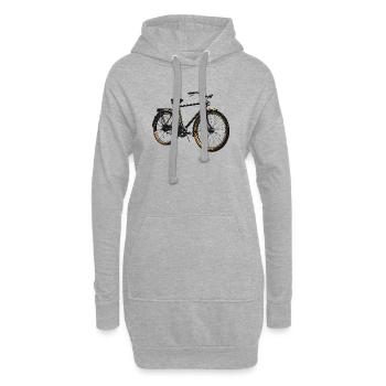 Image rétro de la soirée à vélo - Sweat-shirt à capuche long Femme - gris chiné - Devant