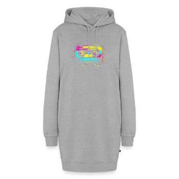 Cassette des années 90 - Sweat-shirt à capuche long Femme - gris chiné - Devant