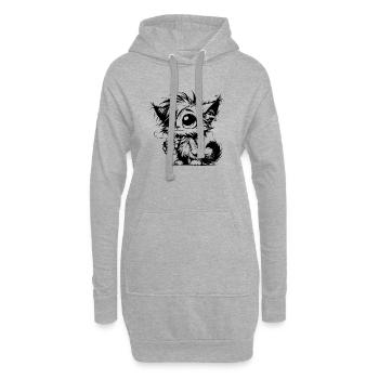Große Augen kleiner Becher riesige Persönlichkeit - Hoodie-Kleid - Grau meliert - Vorne