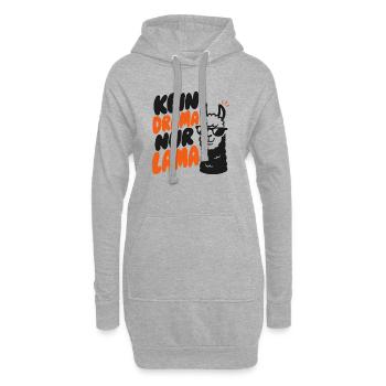 Kein Drama Nur Lama Lustiges Lama - Hoodie-Kleid - Grau meliert - Vorne