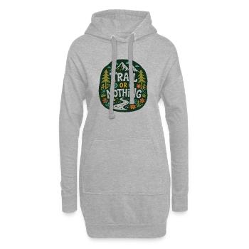 Trail or Nothing Berglauf-Design - Hoodie-Kleid - Grau meliert - Vorne
