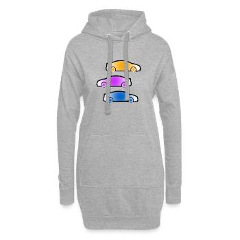 Autos - Hoodie-Kleid - Grau meliert - Vorne